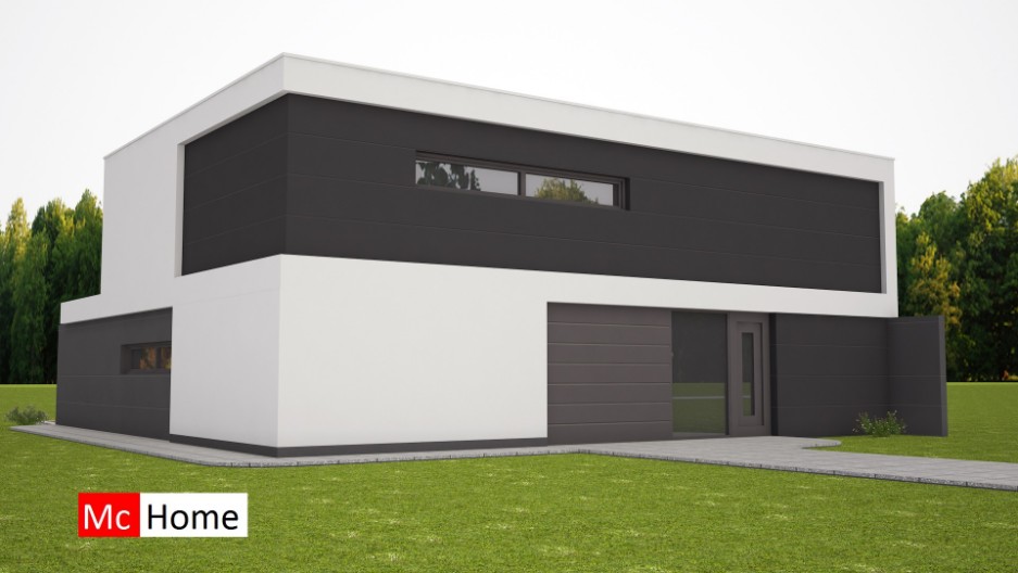 Moderne kubistische woning met strenge strakke gevels energieneutraal bouwen Mc-Home M226