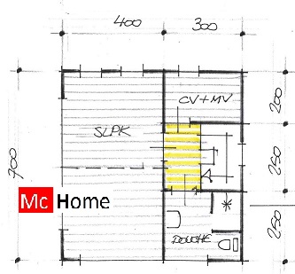 Moderne kubistische woning of bungalow met kleine verdieping energieneutraal bouwen met onderhoudsarme gevelbekleding M125 mc-home.nll