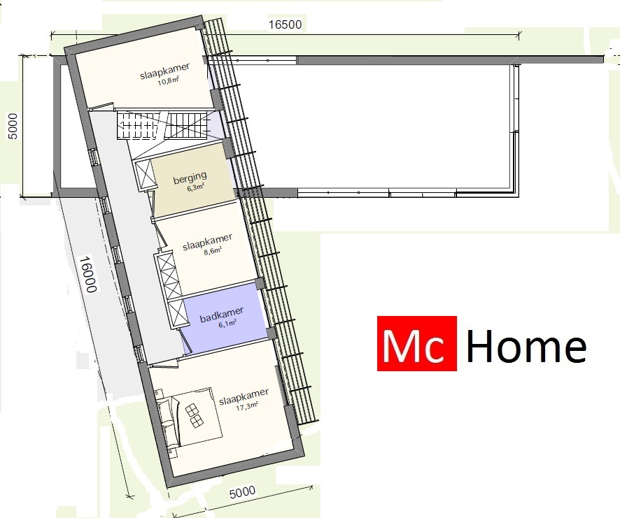 Moderne patiovilla woning met inpandige carport berging en veel ramen en glas en  overkappingen M105 www.Mc-Home