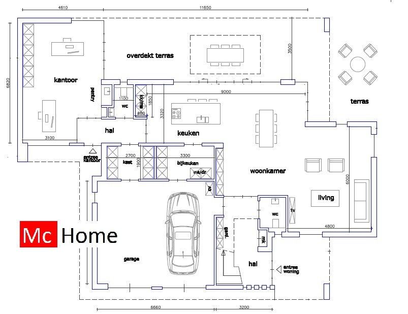 Moderne villa bouwen energieneutraal en onderhoudsvrij staalframebouw M263 v1 Mc-Home