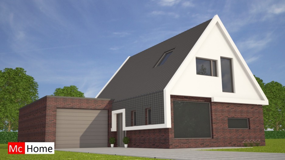 Moderne woning met een kap passief enenergieneutraal gebouw in staalframebouw K49 MAC-HOME