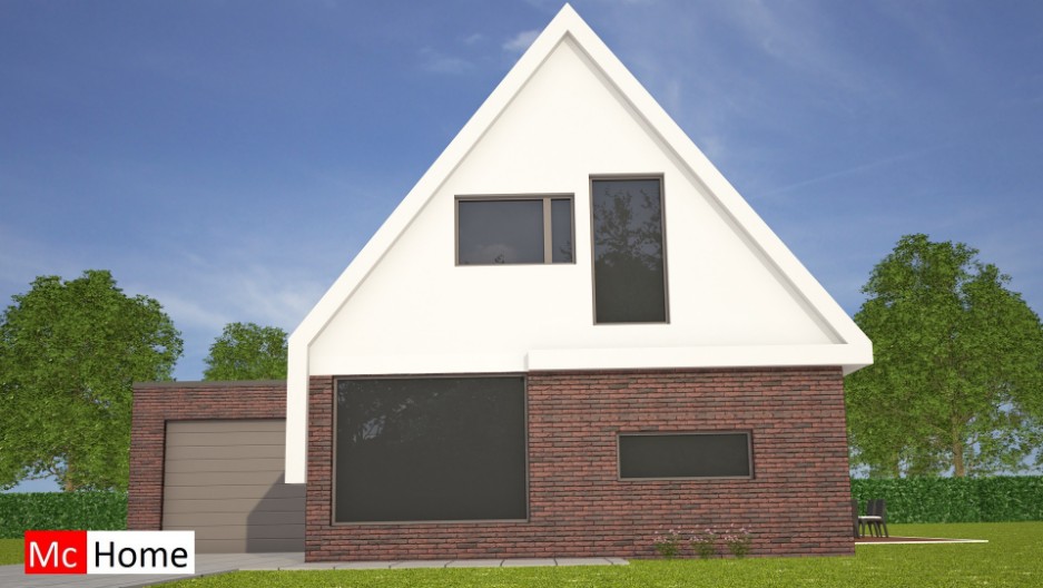 Moderne woning met een kap passief enenergieneutraal gebouw in staalframebouw K49 MAC-HOME