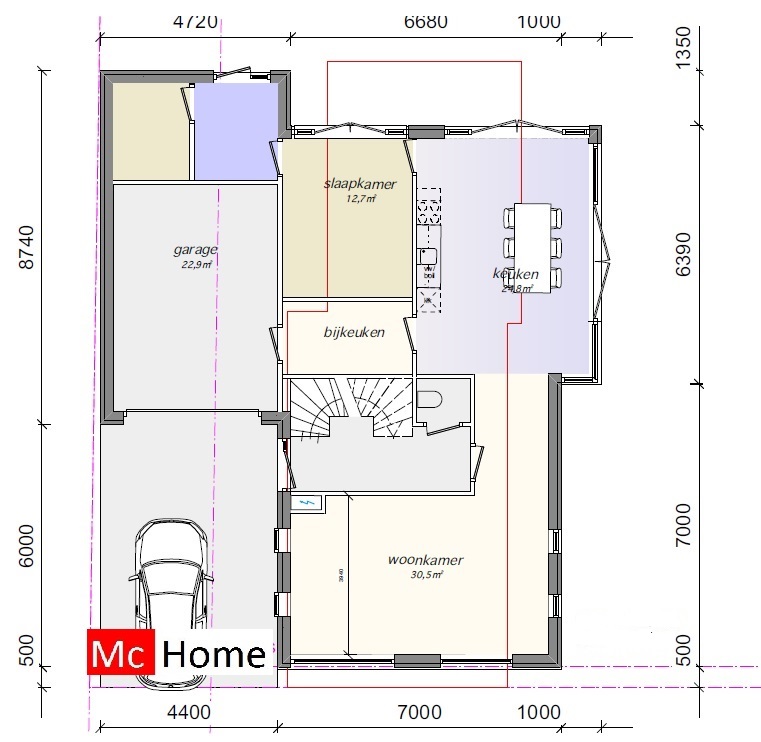 Moderne woning met een kap passief enenergieneutraal gebouw in staalframebouw K49 MAC-HOME