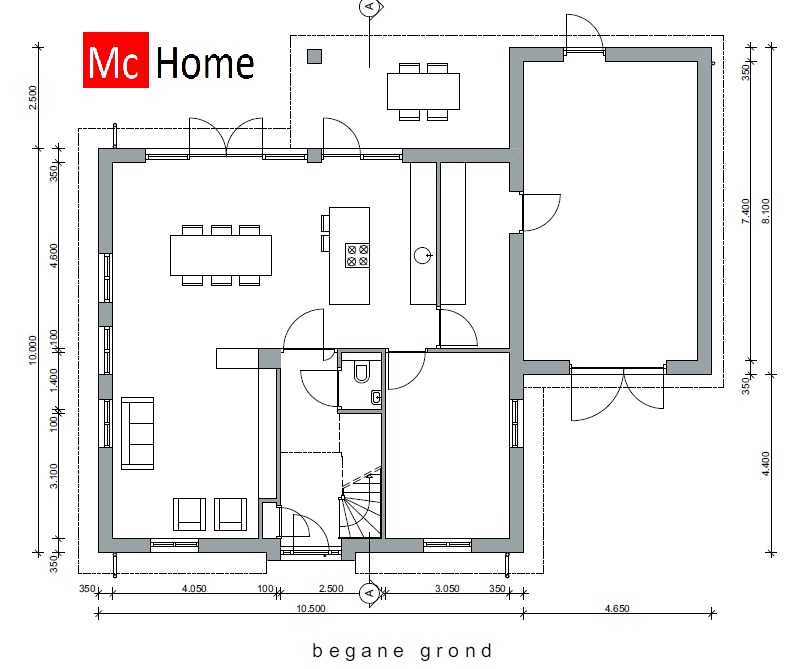 Moderne woning met hellend dak kap en garage energieneutraal en prefabb bouwen Mc-Home K69