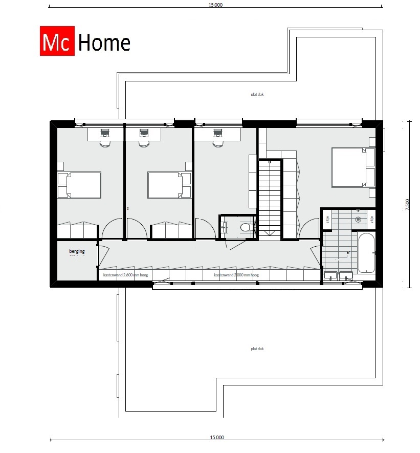 Moderne woning onder Architectuur kubistisch prijzen M246 Mc-Home passief bouwen in staalframebouwe