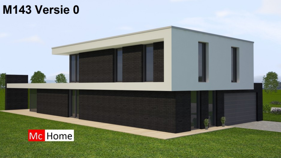 Mooie strakke moderne woning in kubistische bouwstijl met veel ramen en glas kaders boeien en randen Mc-Home.nl M143 V0