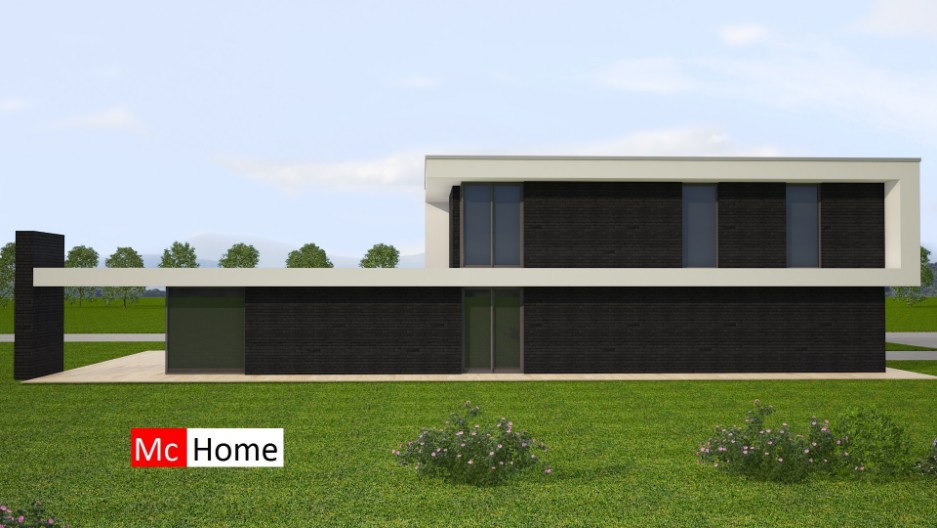 Mooie strakke moderne woning in kubistische bouwstijl met veel ramen en glas kaders boeien en randen Mc-Home.nl M143 V0