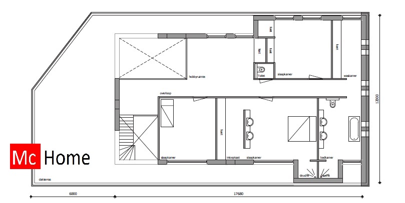 Prachtige woon-werk villa met grote vrije ruimtes  staalframebouw Mc-Home M256