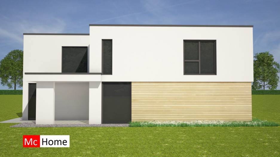 Strakke moderne villa onderhoudsvrij energieneutraal prefab bouwmethode Mc-Home M32