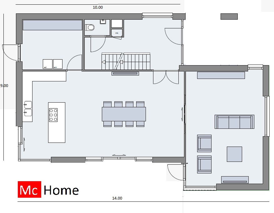 Strakke moderne villa onderhoudsvrij energieneutraal prefab bouwmethode Mc-Home M32