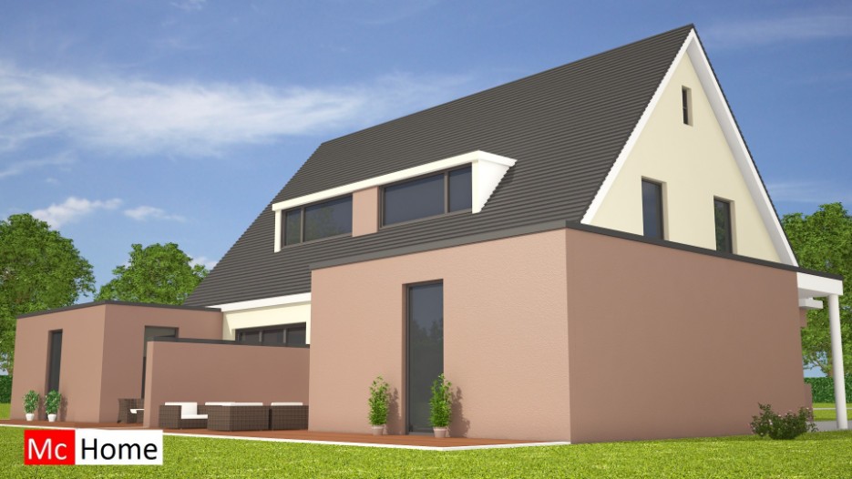 TK 34 Mac-Home.nl Moderne 2 onder 1 kap woning bouwen energieneutraal in staalframebouw traditioneel of houtskeletbouw