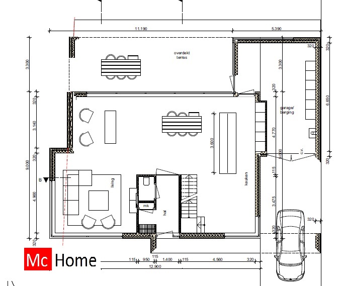 Villa met moderne uitstraling en mooie onderhoudsarme bouwmaterialen staalframebouw M215 Mc-Home