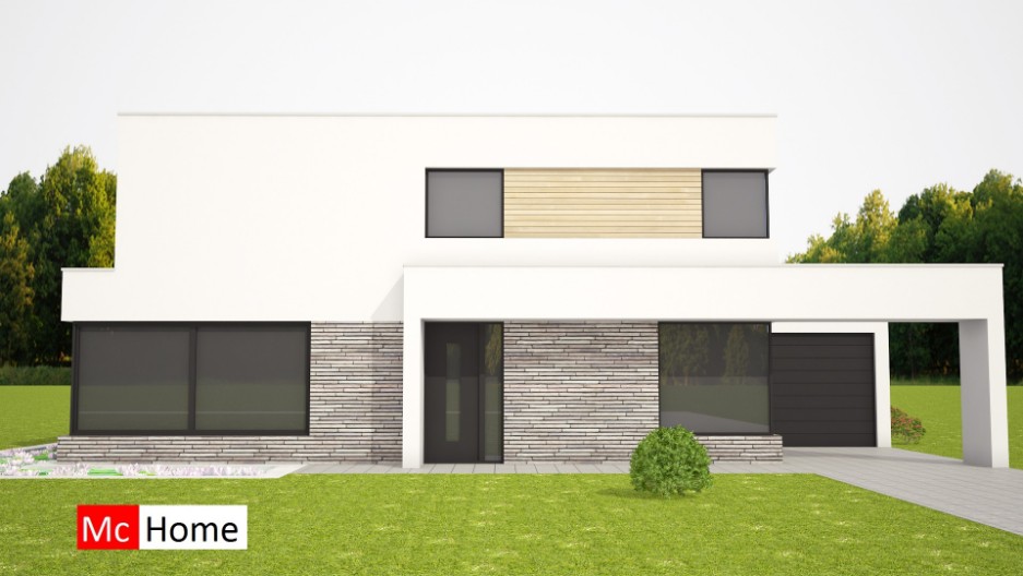 Villa met moderne uitstraling en mooie onderhoudsarme bouwmaterialen staalframebouw M215 Mc-Home