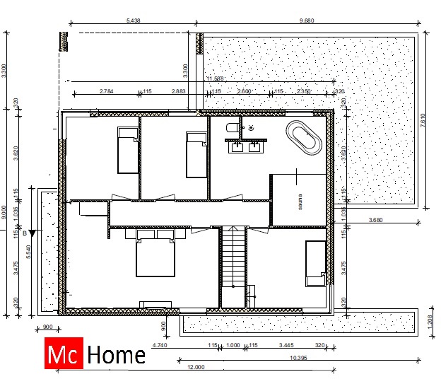 Villa met moderne uitstraling en mooie onderhoudsarme bouwmaterialen staalframebouw M215 Mc-Home