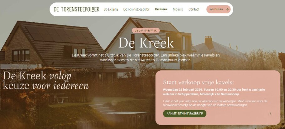 kavels de kreek numansdorp bouw met mc-home