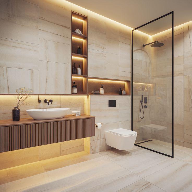 zoekt u een inspiratie foto van een badkamer in een moderne strakke woning? 