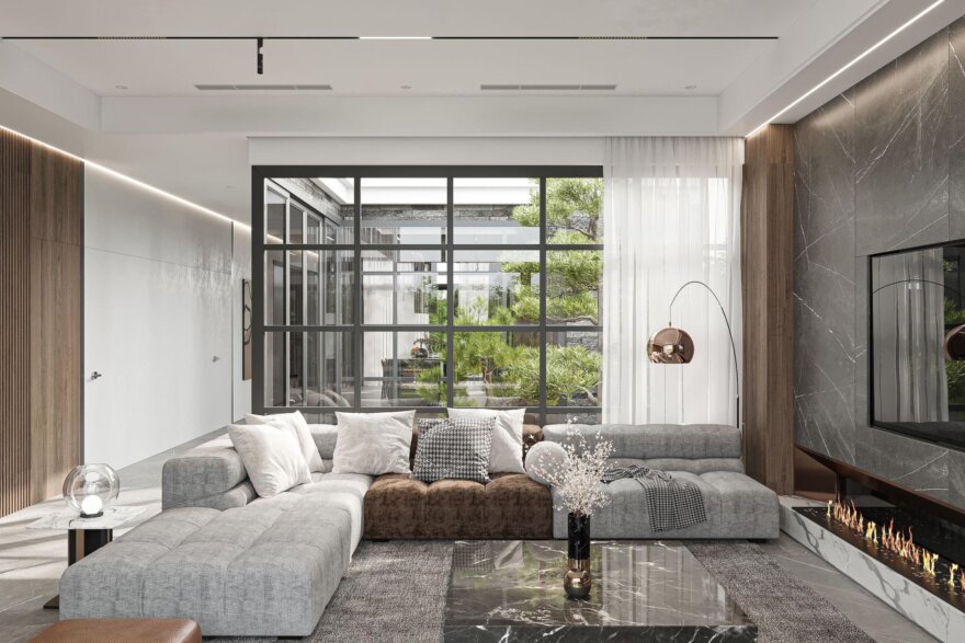 zoekt u een inspiratie foto van een woonkamer in een moderne strakke woning? 