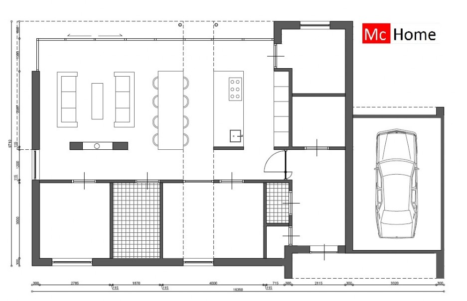 mc-home.nl B25 Moderne strakke bungalow met veel glas en hoge plafonds energieneutraal levensloopbestendig staalframebouw