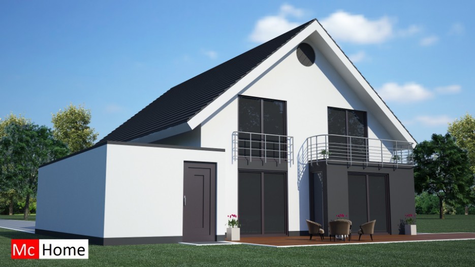 mc-home.nl K14 duurzame moderne woning met hellend dak energieneutraal staalframebouw met architect