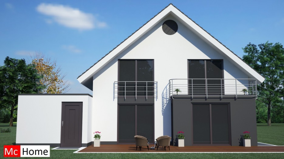 mc-home.nl K14 duurzame moderne woning met hellend dak energieneutraal staalframebouw met architect