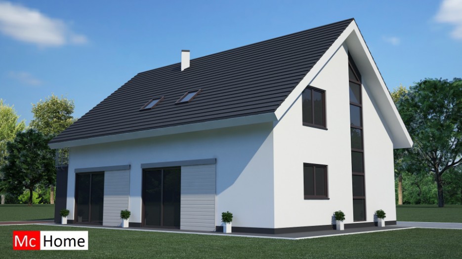 mc-home.nl K14 duurzame moderne woning met hellend dak energieneutraal staalframebouw met architect