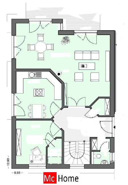 mc-home.nl K14 duurzame moderne woning met hellend dak energieneutraal staalframebouw met architect