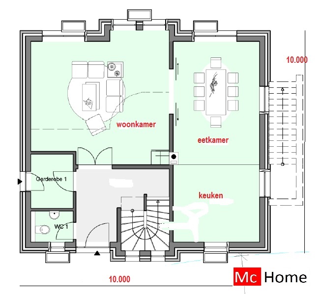 mc-home.nl K15 klassieke woning met hellend dak en uitbouw prefabbouw passief en energieneutraal ontwerpen en bouwen