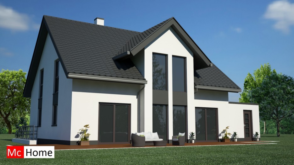 mc-home.nl K15 klassieke woning met hellend dak en uitbouw prefabbouw passief en energieneutraal ontwerpen en bouwen