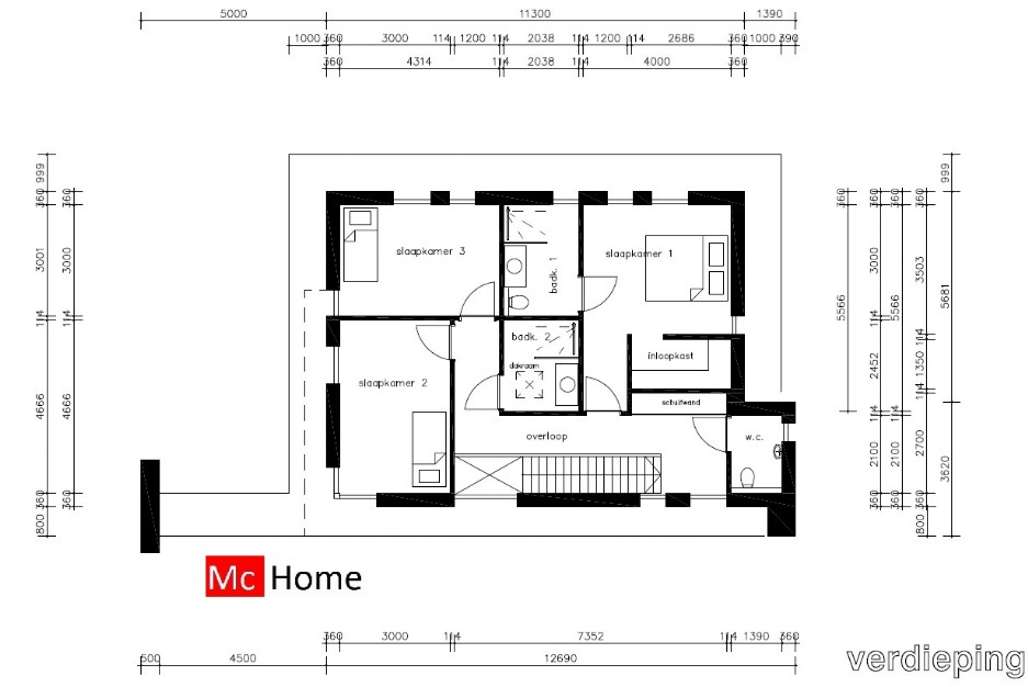 mc-home.nl M84 moderne duurzame energiezuinige woning met veel glas en ramen in staalframebouw