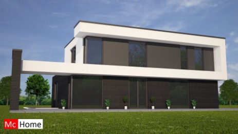 mc-home.nl M84 moderne duurzame energiezuinige woning met veel glas en ramen in staalframebouw