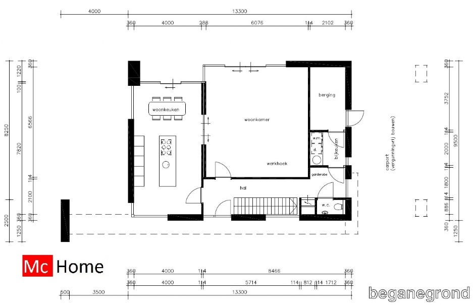 mc-home.nl M84 moderne duurzame energiezuinige woning met veel glas en ramen in staalframebouw