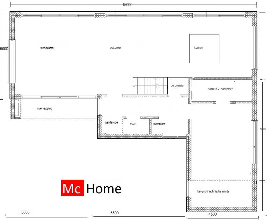 mc-home.nl M99 kubistiche villa bouwen dakterras veel raampartijen en glas in staalframebouw of houtskeletbouw