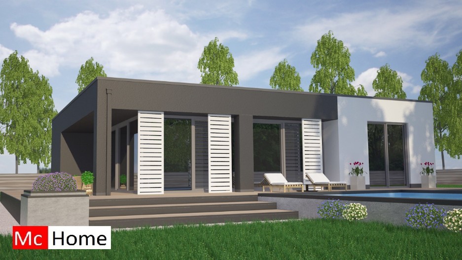 Mc-Home.nl B24 levensloopbestendige gelijkvloerse energieneutrale bungalow ontwerpen en bouwen in staalframebouw