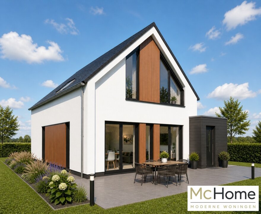 Mc-Home.nl schuur en kapwoning Ontwerp K155 staalframebouw 