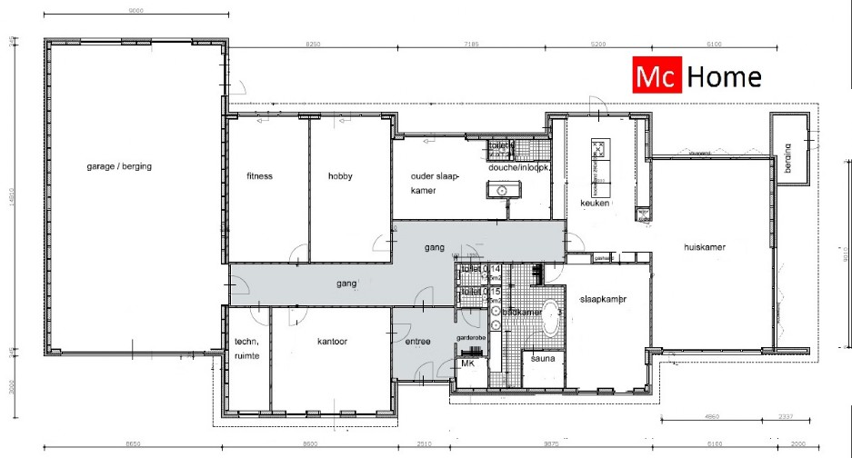 Grote bungalow met ruimte voor werkplaats hobby dubbele garage Energieneutraal Mc-Home B47